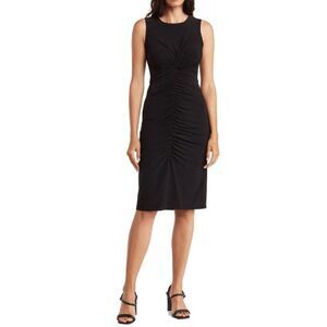 Vince Camuto Women's Ruched Bodycon Dress Black Size 12